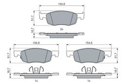 Kit de plaquettes de frein, frein à disque BOSCH 0986460018
