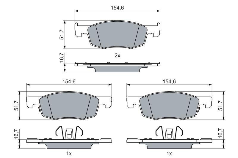 Kit de plaquettes de frein, frein à disque BOSCH 0986460018