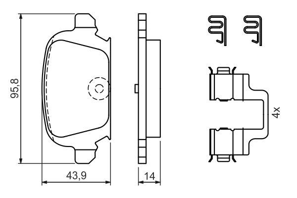 Kit de plaquettes de frein, frein à disque BOSCH 0 986 424 528