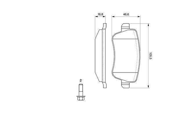 Kit de plaquettes de frein, frein à disque BOSCH 0986494126