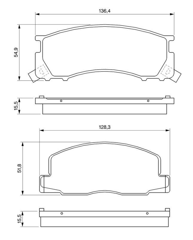 Kit de plaquettes de frein, frein à disque BOSCH 0986424183