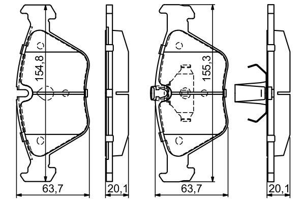 Kit de plaquettes de frein, frein à disque BOSCH 0 986 424 485
