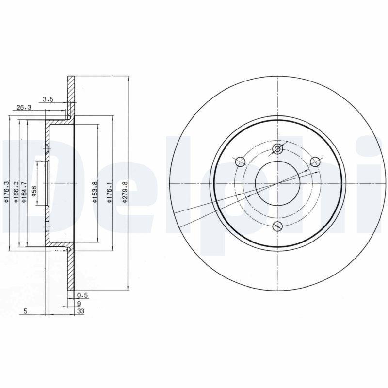 Disque de frein DELPHI BG3526