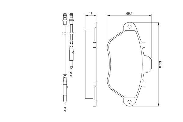 Kit de plaquettes de frein, frein à disque BOSCH 0 986 460 950