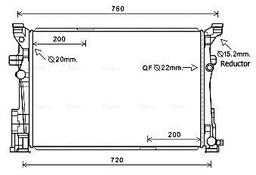 Radiateur, refroidissement du moteur AVA QUALITY COOLING MS2654