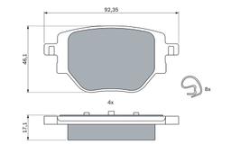Kit de plaquettes de frein, frein à disque BOSCH 0986424988