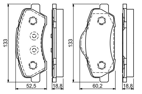 Kit de plaquettes de frein, frein à disque BOSCH 0 986 494 713