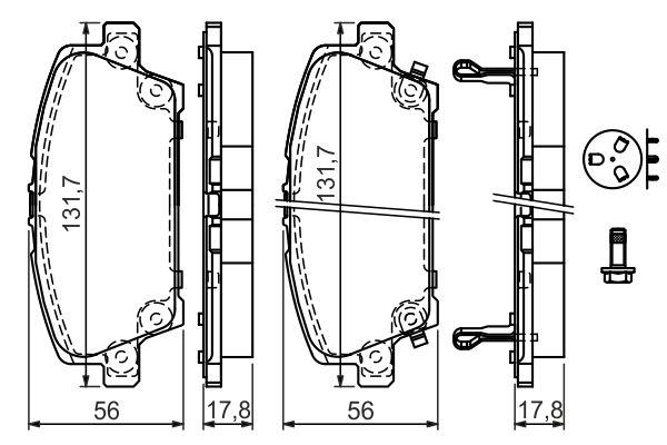 Kit de plaquettes de frein, frein à disque BOSCH 0 986 494 136