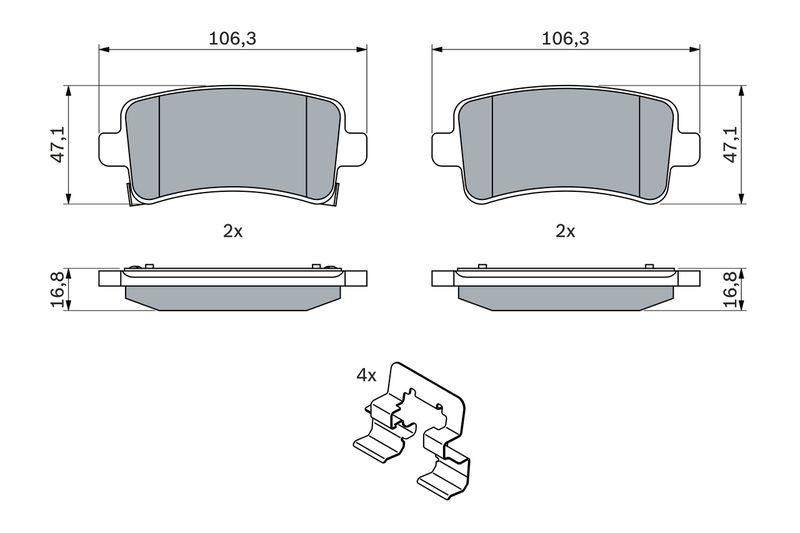 Kit de plaquettes de frein, frein à disque BOSCH 0 986 424 124