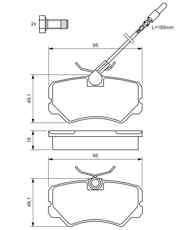 Kit de plaquettes de frein, frein à disque BOSCH 0986492090