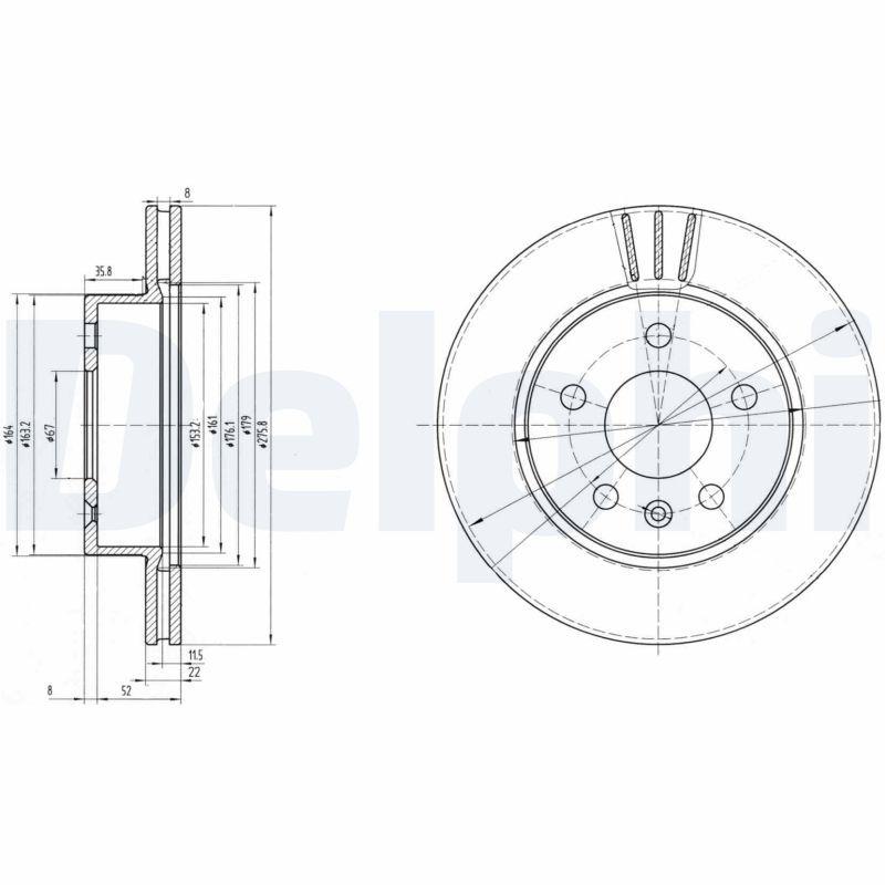 Disque de frein DELPHI BG3296