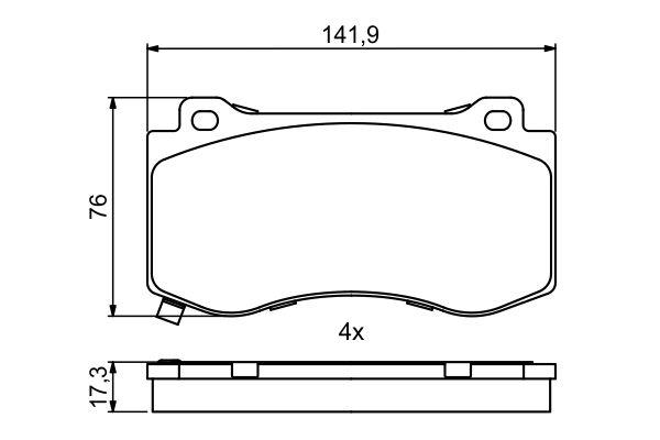 Kit de plaquettes de frein, frein à disque BOSCH 0 986 494 870