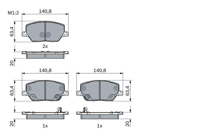 Kit de plaquettes de frein, frein à disque BOSCH 0986494941