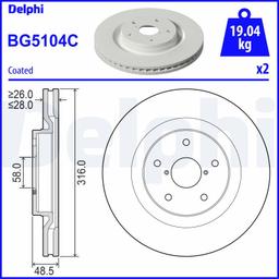 Disque de frein DELPHI BG5104C