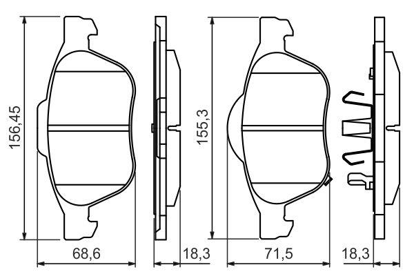 Kit de plaquettes de frein, frein à disque BOSCH 0986494485