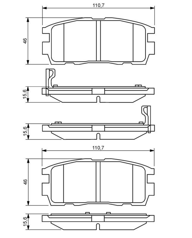 Kit de plaquettes de frein, frein à disque BOSCH 0986494251