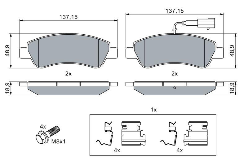 Kit de plaquettes de frein, frein à disque BOSCH 0 986 494 994