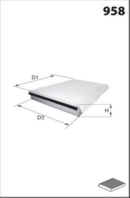 Filtre, air de l'habitacle MECAFILTER EKR7073