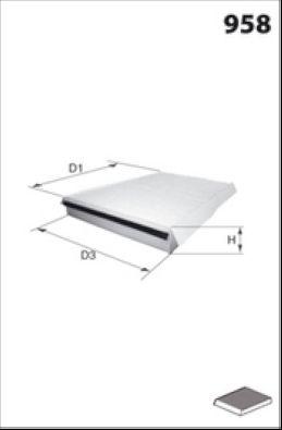 Filtre, air de l'habitacle MECAFILTER EKR7073