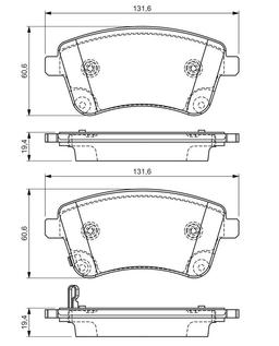 Kit de plaquettes de frein, frein à disque BOSCH 0986494552