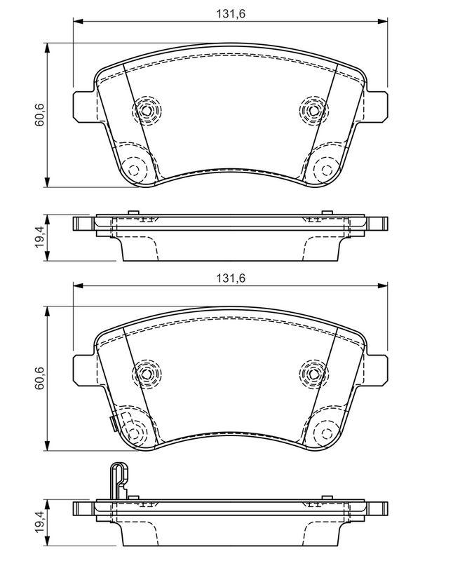 Kit de plaquettes de frein, frein à disque BOSCH 0986494552