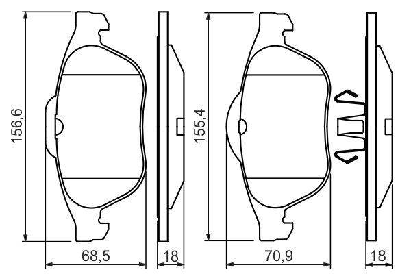 Kit de plaquettes de frein, frein à disque BOSCH 0 986 424 616
