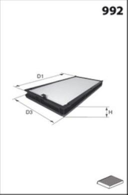 Filtre, air de l'habitacle MECAFILTER ELR7016