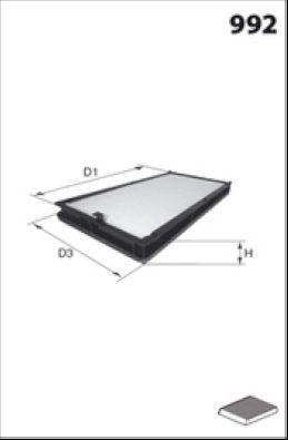Filtre, air de l'habitacle MECAFILTER ELR7016