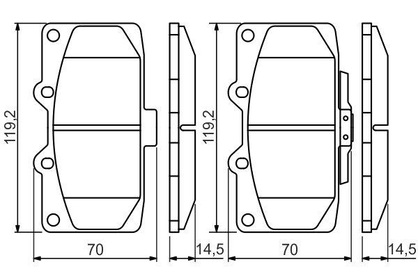 Kit de plaquettes de frein, frein à disque BOSCH 0986494398