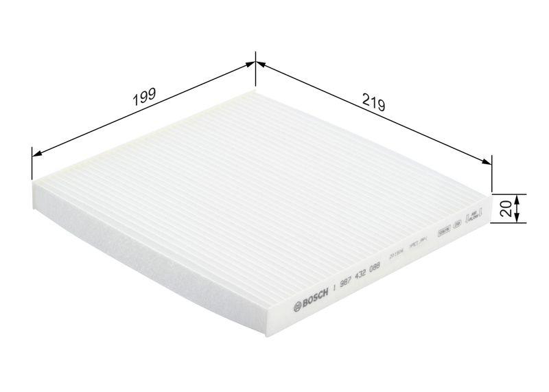Filtre, air de l'habitacle BOSCH 1 987 432 088