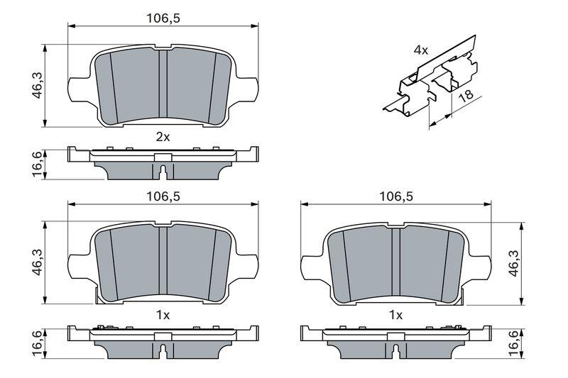 Kit de plaquettes de frein, frein à disque BOSCH 0 986 424 839