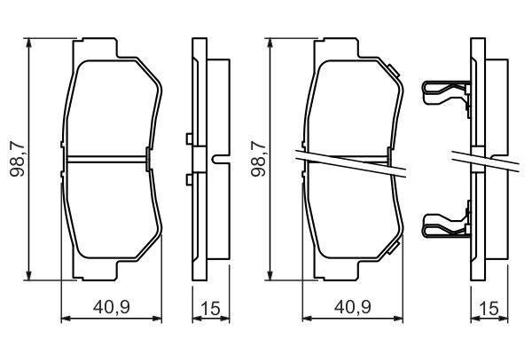 Kit de plaquettes de frein, frein à disque BOSCH 0 986 494 417