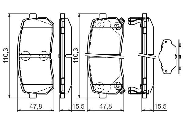 Kit de plaquettes de frein, frein à disque BOSCH 0 986 494 327