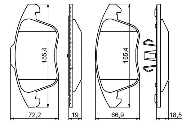 Kit de plaquettes de frein, frein à disque BOSCH 0 986 494 324