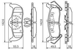 Kit de plaquettes de frein, frein à disque BOSCH 0986494142