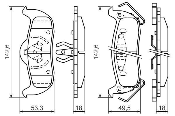 Kit de plaquettes de frein, frein à disque BOSCH 0986494142