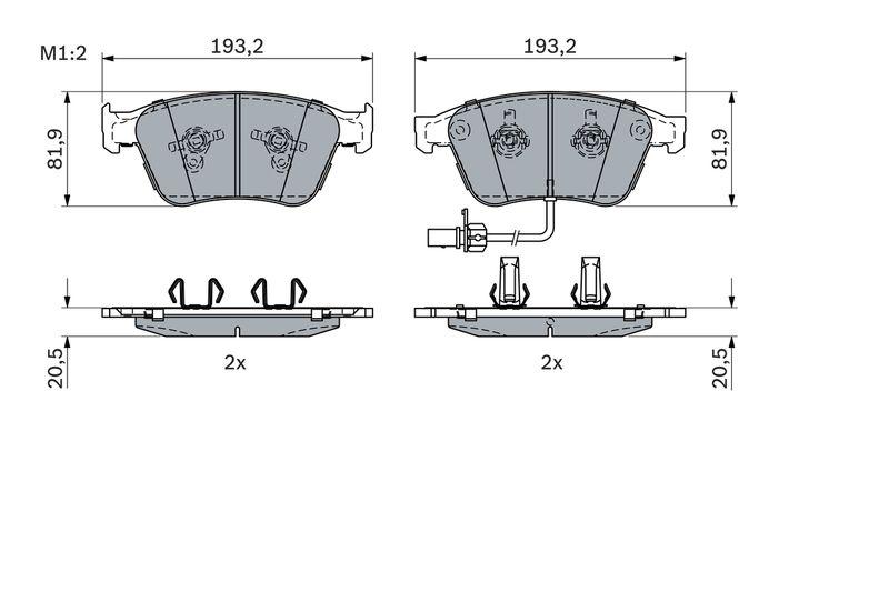 Kit de plaquettes de frein, frein à disque BOSCH 0 986 424 397