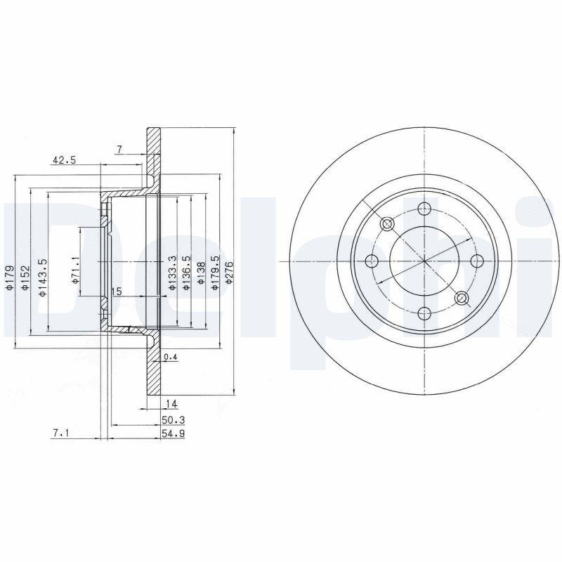Disque de frein DELPHI BG3621