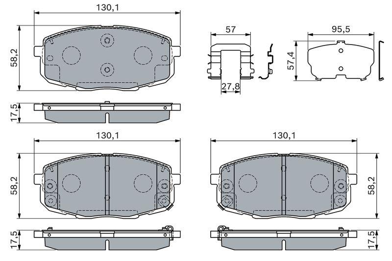 Kit de plaquettes de frein, frein à disque BOSCH 0 986 460 168