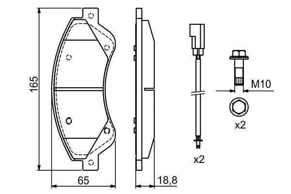 Kit de plaquettes de frein, frein à disque BOSCH 0 986 494 236