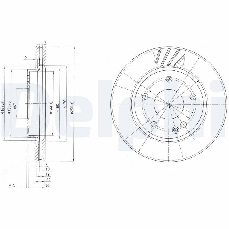 Disque de frein DELPHI BG3395