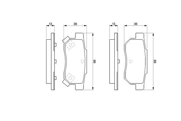 Kit de plaquettes de frein, frein à disque BOSCH 0 986 461 131