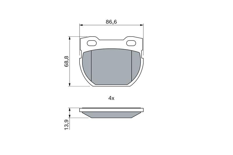 Kit de plaquettes de frein, frein à disque BOSCH 0 986 424 827
