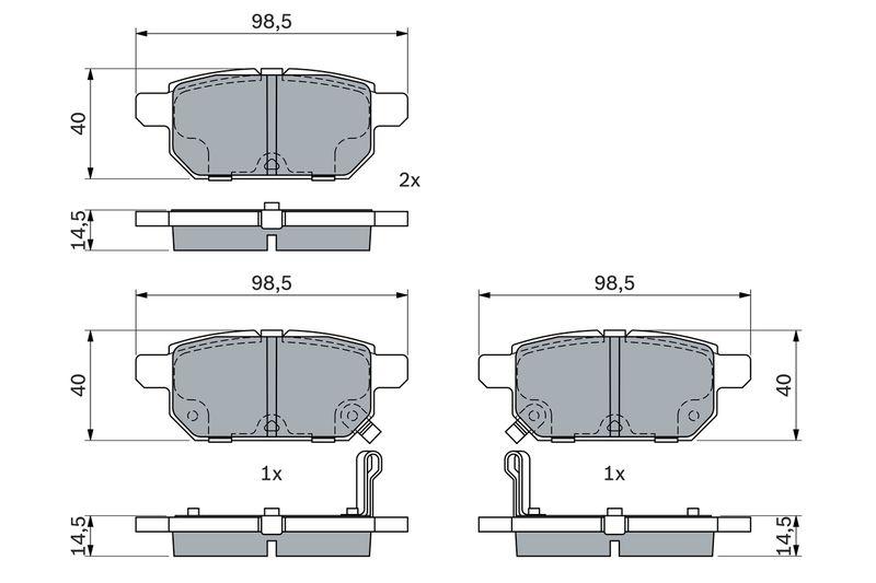 Kit de plaquettes de frein, frein à disque BOSCH 0 986 494 748