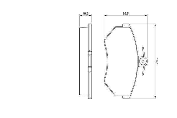 Kit de plaquettes de frein, frein à disque BOSCH 0 986 460 944