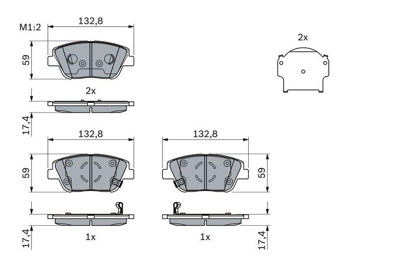 Kit de plaquettes de frein, frein à disque BOSCH 0 986 494 984