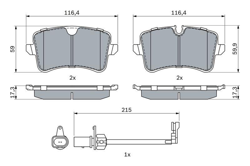 Kit de plaquettes de frein, frein à disque BOSCH 0 986 494 916