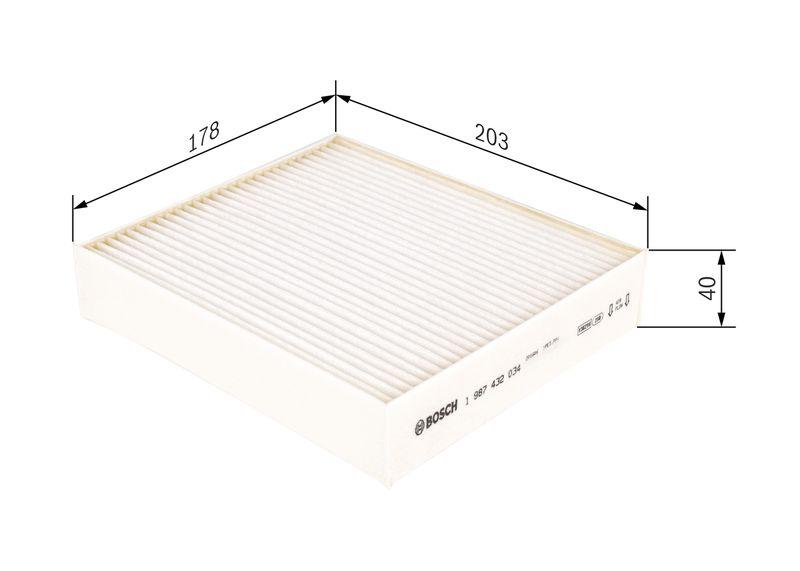 Filtre, air de l'habitacle BOSCH 1 987 432 034