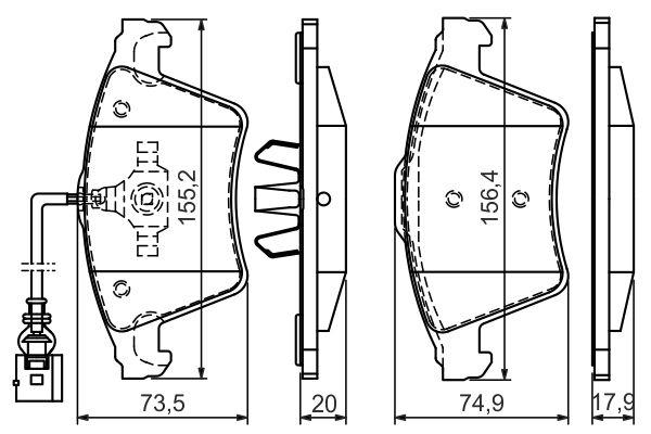 Kit de plaquettes de frein, frein à disque BOSCH 0 986 494 164