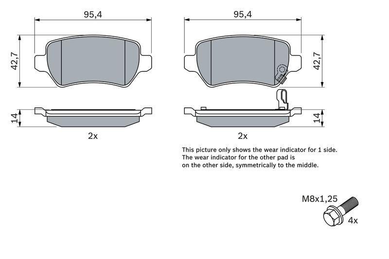 Kit de plaquettes de frein, frein à disque BOSCH 0986424646